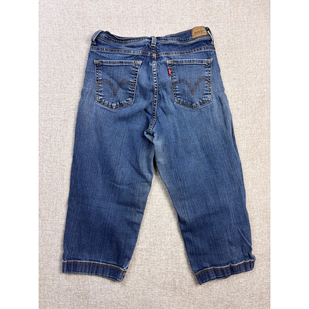 Levis 512 Perfectly Slimming Capri Jeans Womens 8 Medium Wash Denim Cropped - Picture 10 of 10